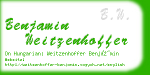 benjamin weitzenhoffer business card